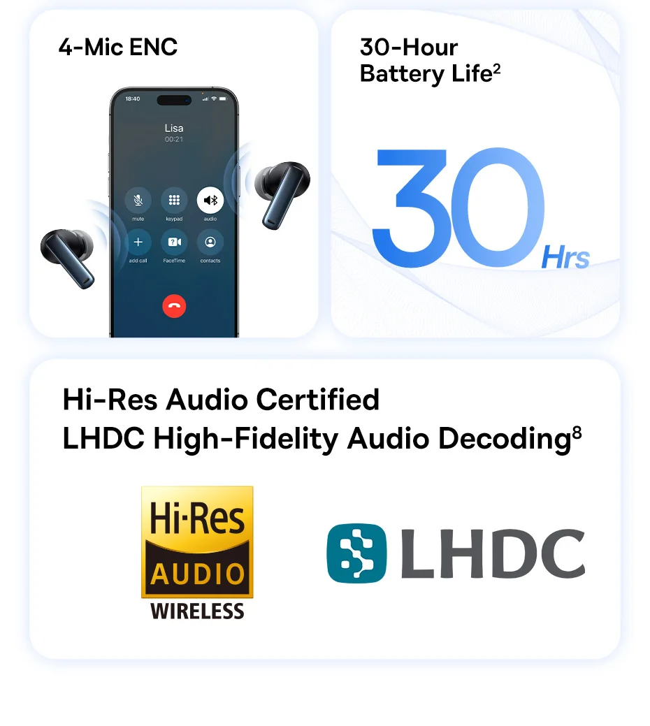 Baseus Bowie M2s Wireless Earphone Bluetooth 5.3 -48dB Active Noise Cancellation Headphone Support 3D Spatial Audio TWS Earbuds