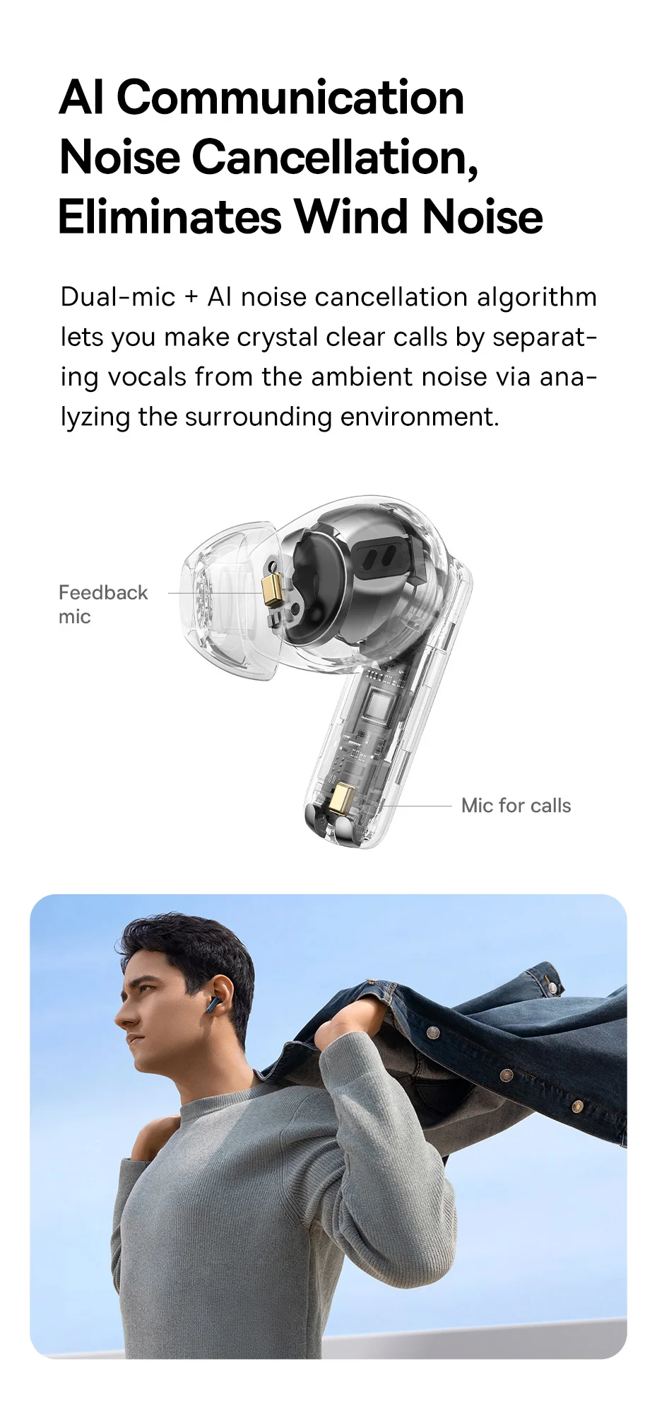 Baseus Bowie M2s Wireless Earphone Bluetooth 5.3 -48dB Active Noise Cancellation Headphone Support 3D Spatial Audio TWS Earbuds