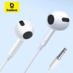 Baseus 14mm Moving Coil Stereo Earbuds with Microphone Comfortable Half-In-Ear Design