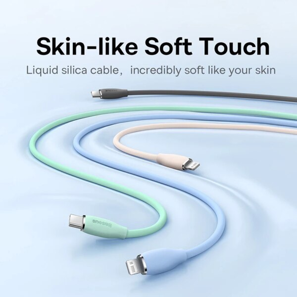 Baseus Jelly Liquid Silica Gel Fast Charging Cable 20W PD Type-C to Lightning for Apple iPhone - Image 6