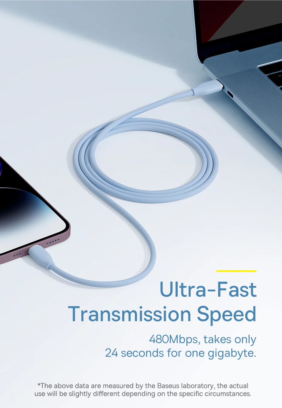 Baseus USB C Cable For IPhone 14 13 12 11 Pro Max Xs Plus 20W Liquid Silica Gel Fast Charging Cable Type C For Ipad Macbook