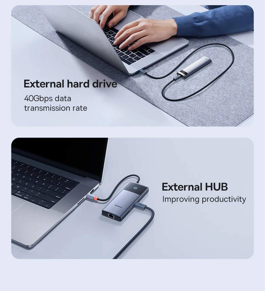 Baseus 240W USB 3.1 40Gbps USB C Cable For iPhone 15 Promax 8K/60HZ Type C to Type C Data Cable USB C Cable For MacBook