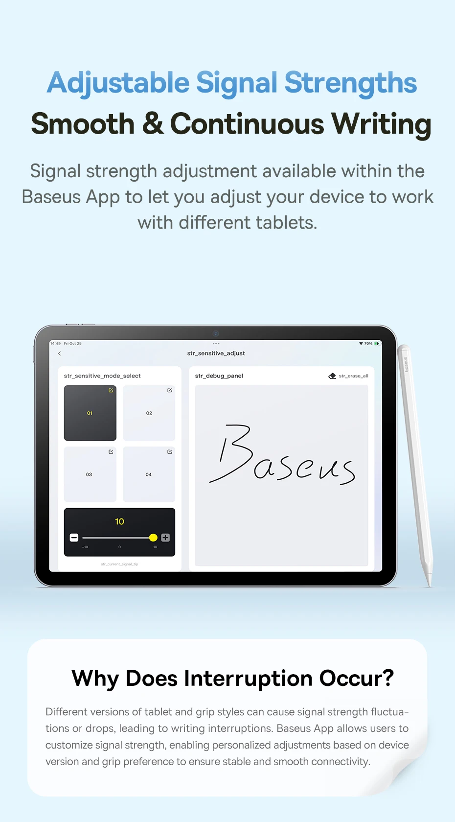 Baseus 3rd Gen Stylus Pens for iPad 2018-2022 Apple Pencil Bluetooth Magnetic Wireless Charging Tilt Sensitive Palm Rejection