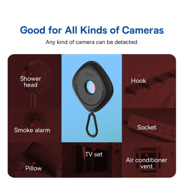 Baseus Heyo Camera Detector Portable Anti-Spy Hidden Lens Finder Infrared Detection - Image 4