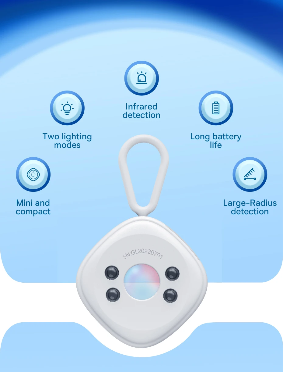 Baseus Camera Detector for Hidden Camera Portable Pinhole Lens Detect Gadget Anti-Peeping Security Protect Anti Candid Detector