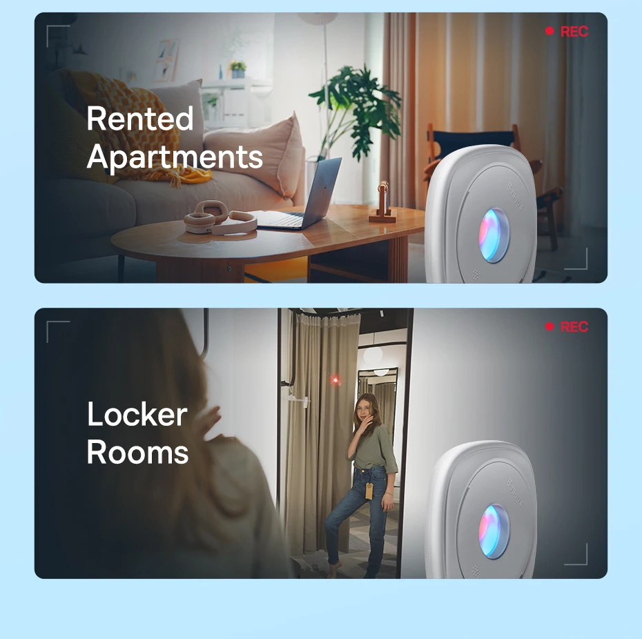 Baseus Camera Detector for Hidden Camera Portable Pinhole Lens Detect Gadget Anti-Peeping Security Protect Anti Candid Detector