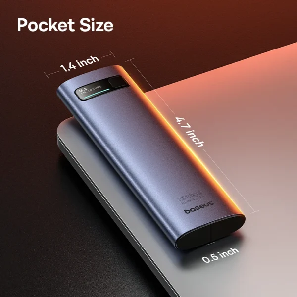 Baseus FlyJoy Series SSD Enclosure M.2 NVMe SATA Dual Protocol 10Gbps USB 3.2 Gen 2 Portable - Image 6