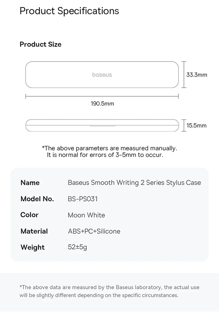 Baseus Stylus Pen Carrying Case Box Compatible for Apple Pencil 2 iPad Pencil 2nd Generation 1st Gen Protective Case