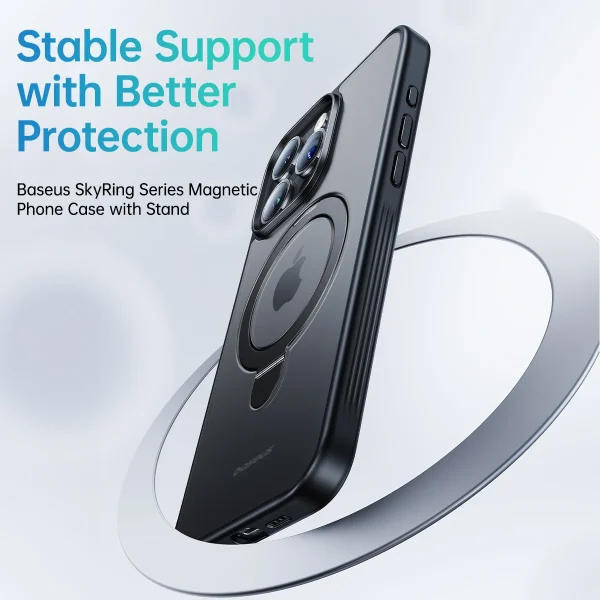 Baseus SkyRing Magnetic Stand Case for iPhone 16 15 14 13 Pro Max Plus with Adjustable Kickstand - Image 2