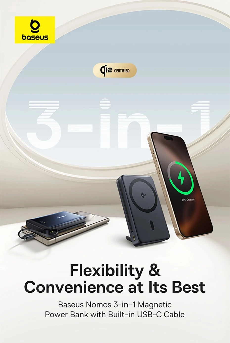 Baseus Qi2 45W Power Bank 10000mah With Kickstand For MagSafe 15W Magnetic Wireless Charging Powerbank for iPhone 17 16 Samsung