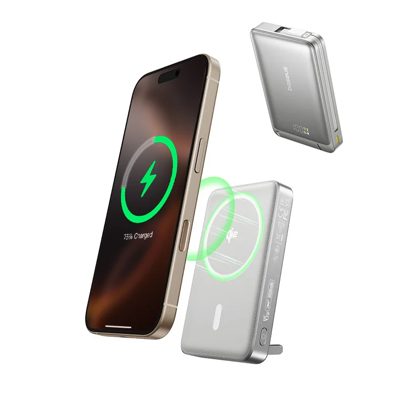 Baseus Qi2 45W Power Bank 10000mah With Kickstand For MagSafe 15W Magnetic Wireless Charging Powerbank for iPhone 17 16 Samsung