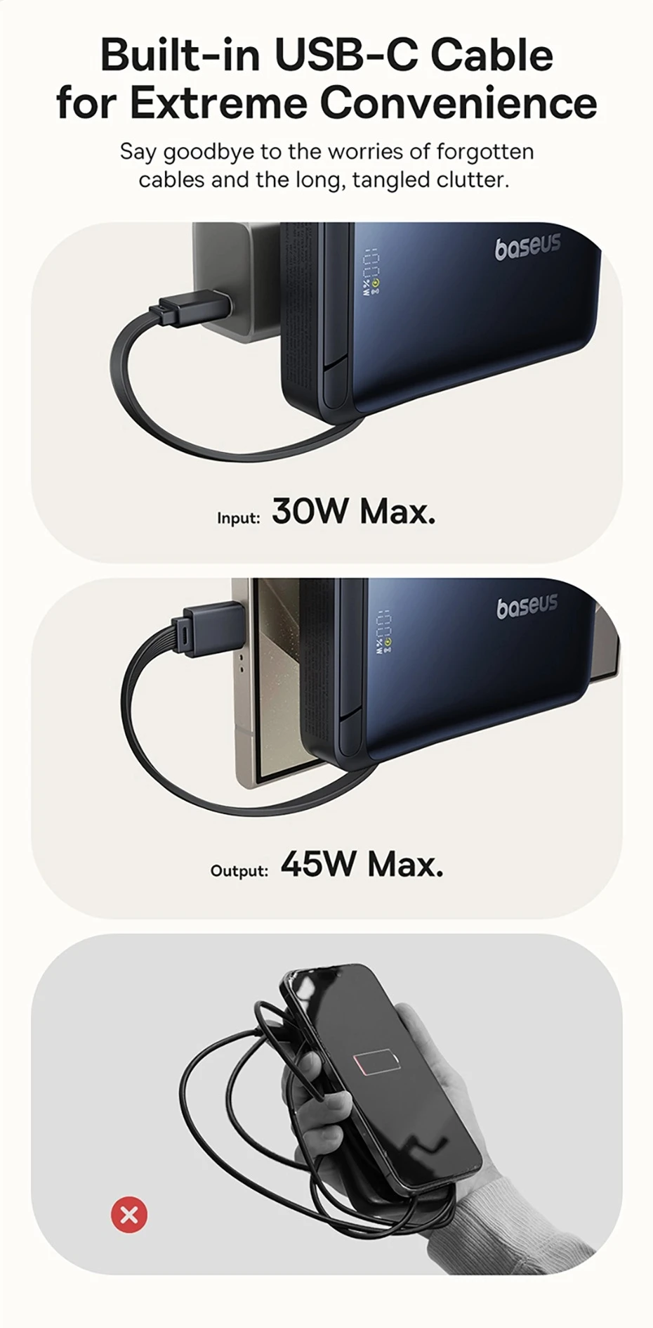 Baseus Qi2 45W Power Bank 10000mah With Kickstand For MagSafe 15W Magnetic Wireless Charging Powerbank for iPhone 17 16 Samsung