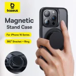Baseus 360° Rotating Magnetic Phone Case For iPhone 16 Pro Max MagSafe Ring Bracket Anti-Drop Protection Cover