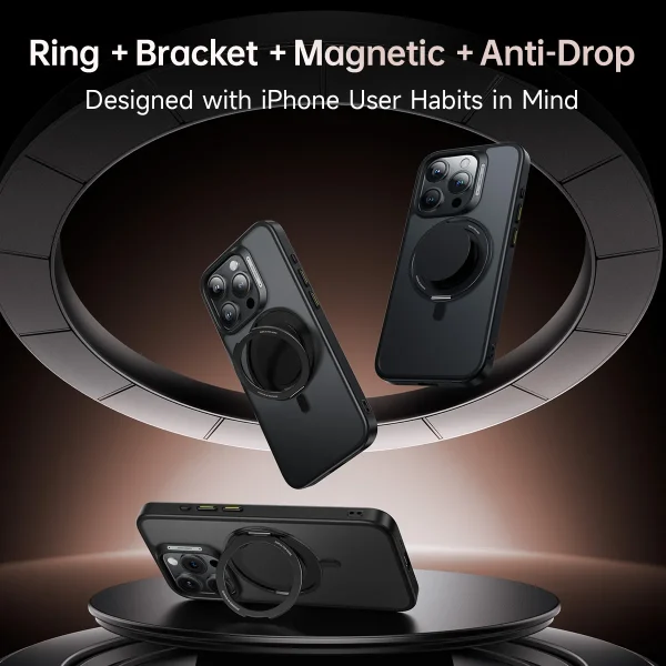 Baseus 360° Rotating Magnetic Phone Case For iPhone 16 Pro Max MagSafe Ring Bracket Anti-Drop Protection Cover - Image 2