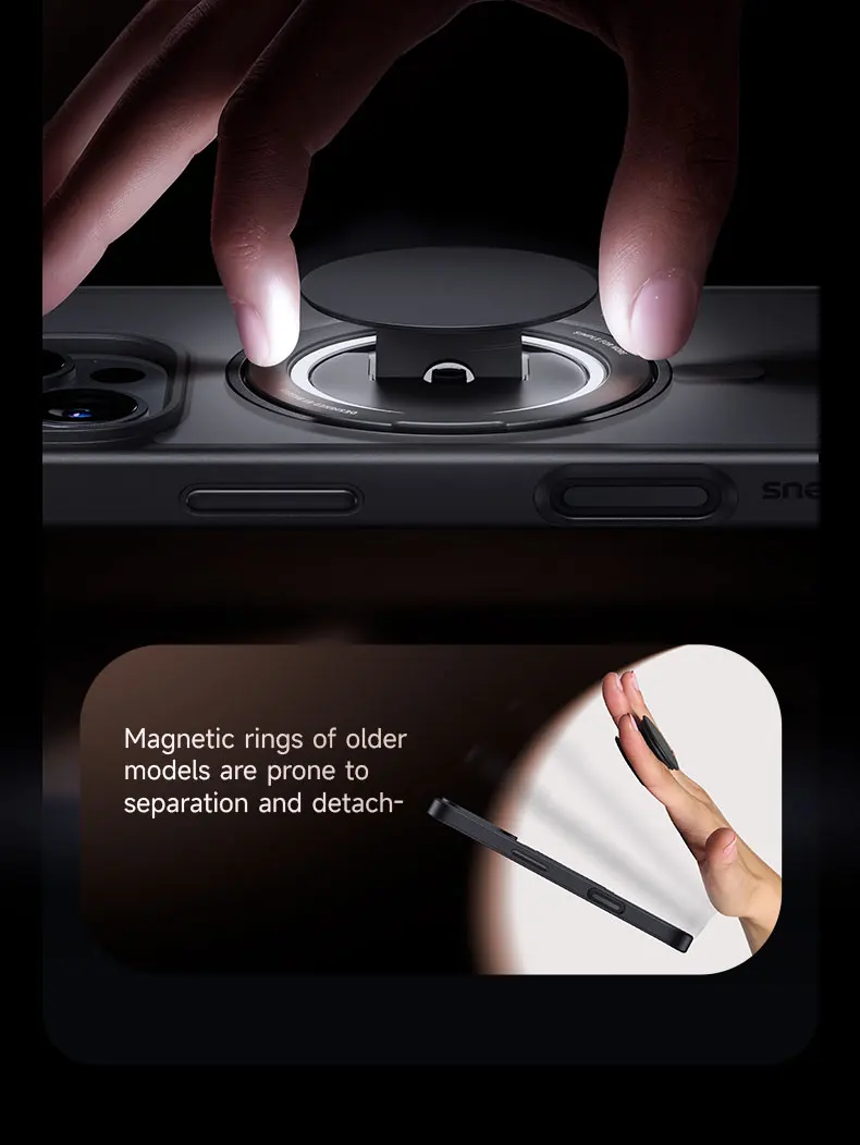 Baseus Stand Phone Case For iPhone 16 Pro Max MagSafe Magnetic Case With 360° Rotating Ring Bracket Anti-Drop Protection Cover
