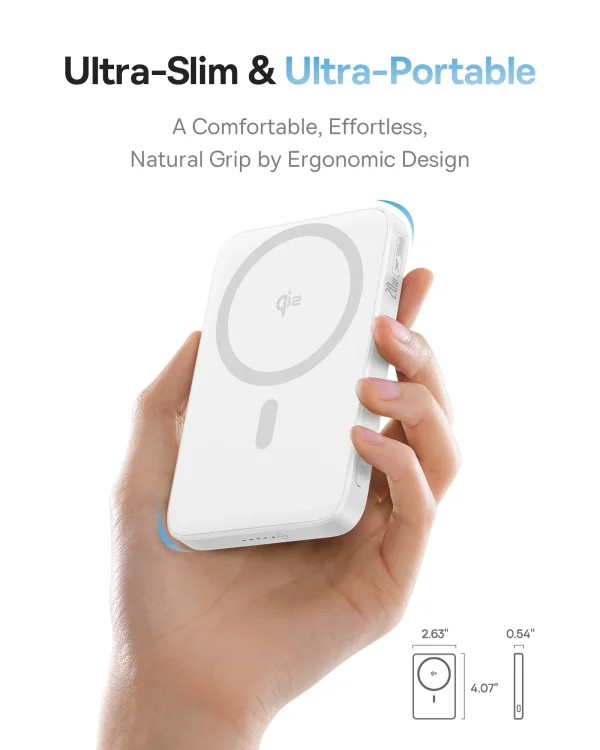 Baseus 5000mAh Magnetic Power Bank Qi2 15W Wireless 360° Kickstand PD 20W Fast Charging - Image 5