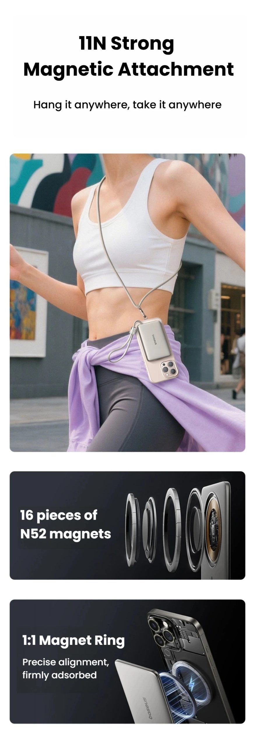 【CCC】Baseus 10000mAh Magnetic Power Bank 15W Wireless PD 27W Wired Fast USB-C/iP Cable Charging For iPhone 17 Samsung Xiaomi