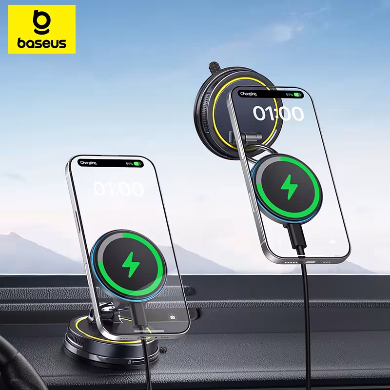 Baseus PrimeTrip VC2 Flex Pro Magnetic Wireless Charging Car Mount 15W Suction Cup Baseus PrimeTrip VC2 Flex Pro Magnetic Wireless Charging Car Mount 15W Suction Cup