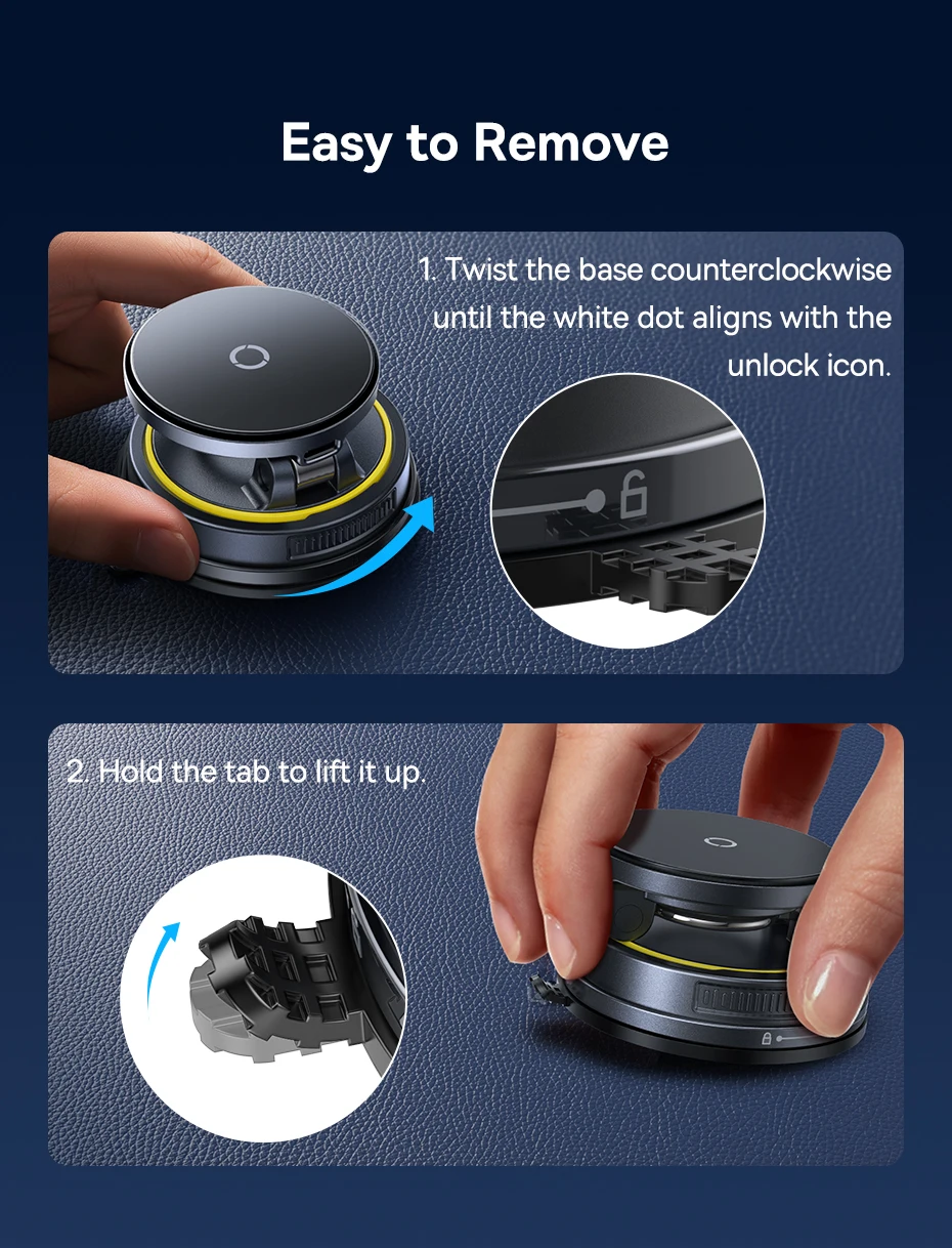 Baseus Wireless Charger Vacuum Magnetic Car Phone Holder Mount 360° Rotation Stand Gym Stand Car Mount for iPhone Travel Holder