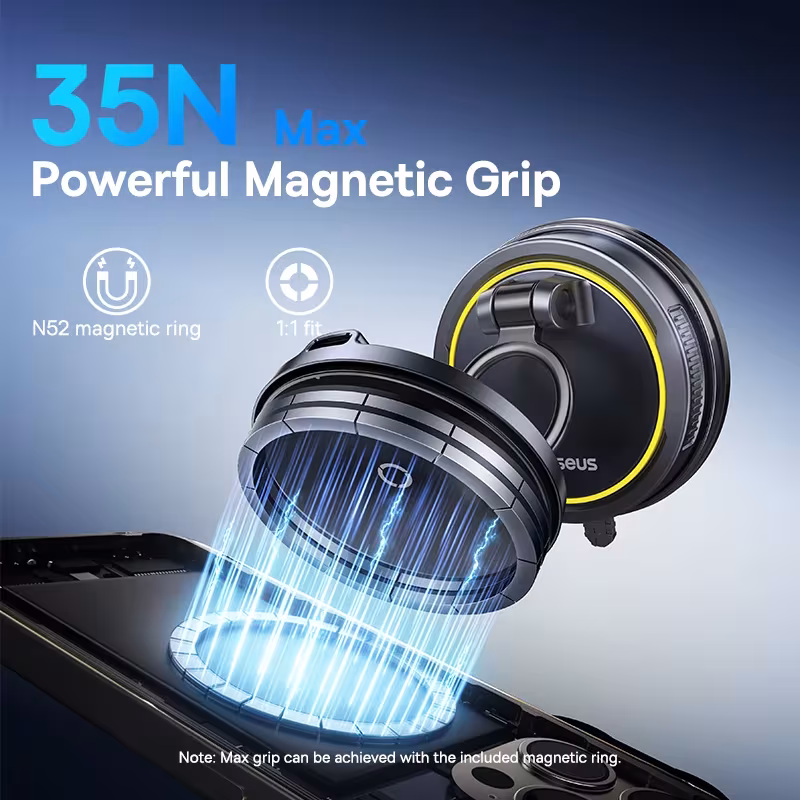 Baseus PrimeTrip VC2 Flex Pro Magnetic Wireless Charging Car Mount 15W Suction Cup Baseus PrimeTrip VC2 Flex Pro Magnetic Wireless Charging Car Mount 15W Suction Cup - Image 4