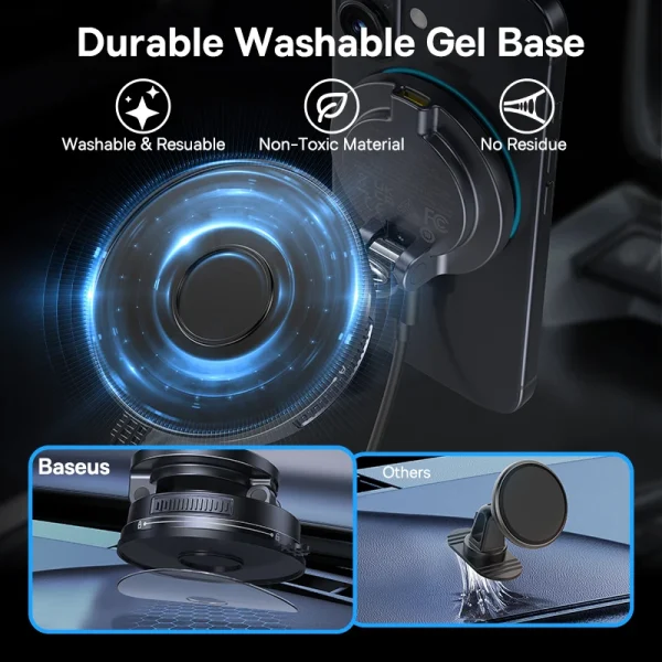 Baseus PrimeTrip VC2 Flex Pro Magnetic Wireless Charging Car Mount 15W Suction Cup - Image 5