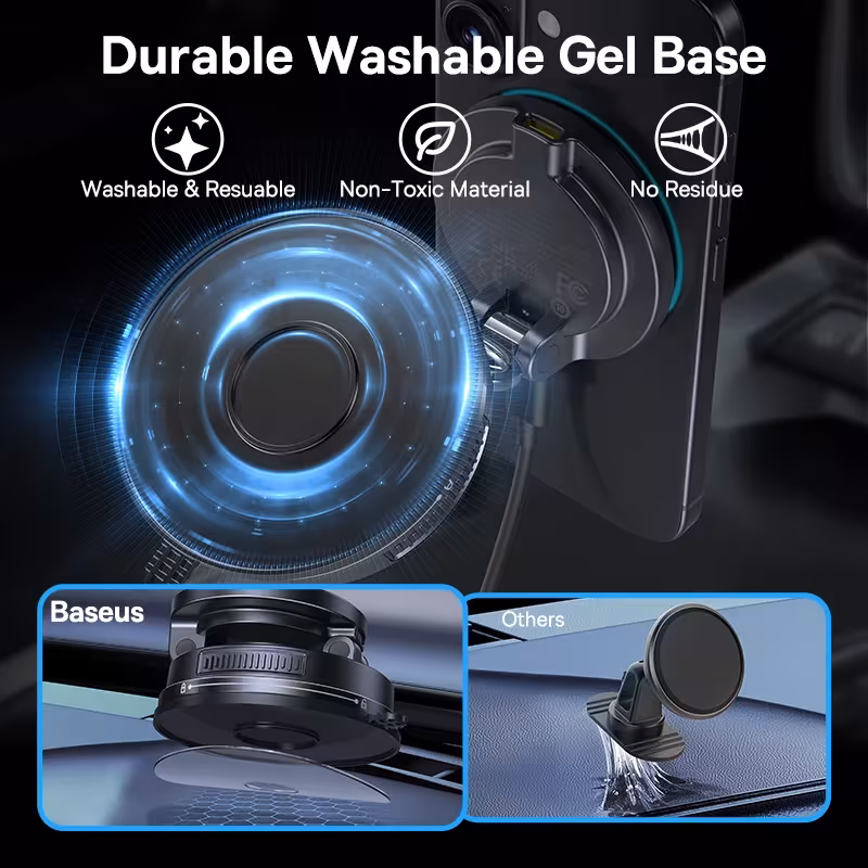 Baseus PrimeTrip VC2 Flex Pro Magnetic Wireless Charging Car Mount 15W Suction Cup Baseus PrimeTrip VC2 Flex Pro Magnetic Wireless Charging Car Mount 15W Suction Cup - Image 5
