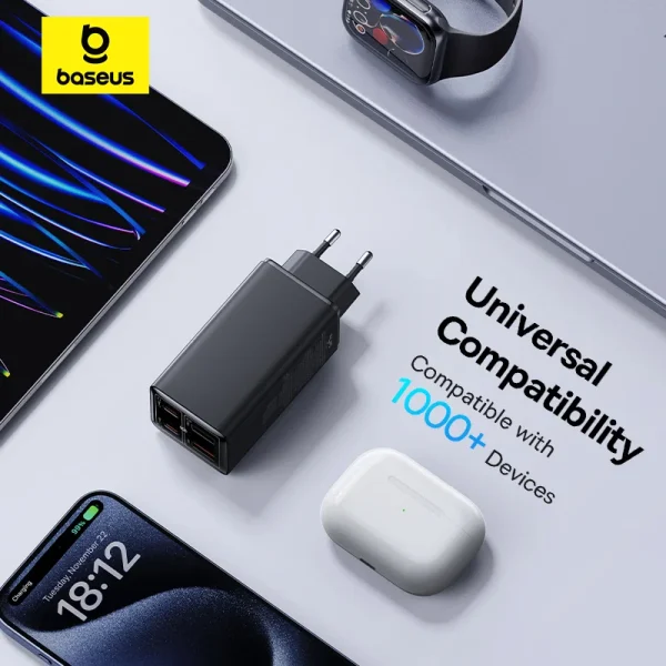 Baseus 100W GaN6 Pro Fast Charger 4-Port PD USB C Charger For MacBook iPhone Laptop - Image 6