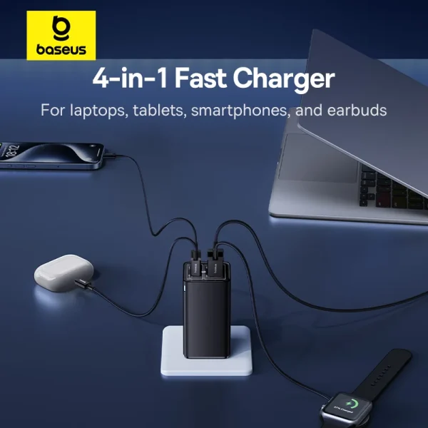 Baseus 100W GaN6 Pro Fast Charger 4-Port PD USB C Charger For MacBook iPhone Laptop - Image 4