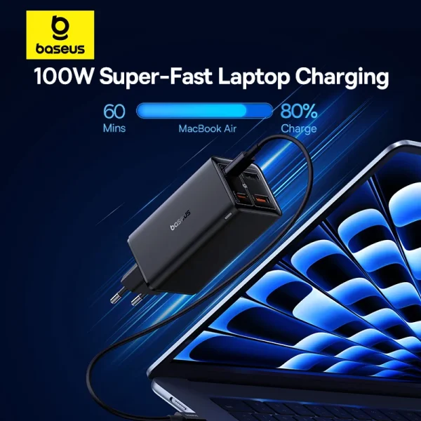 Baseus 100W GaN6 Pro Fast Charger 4-Port PD USB C Charger For MacBook iPhone Laptop - Image 2