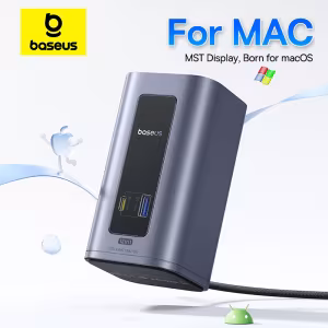 Baseus 12-in-1 USB C Docking Station for Mac Dual DisplayPort HDMI 4K@60Hz 100W PD Hub