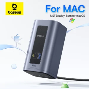 Baseus 12-in-1 USB C Docking Station for Mac Dual DisplayPort HDMI 4K@60Hz 100W PD Hub
