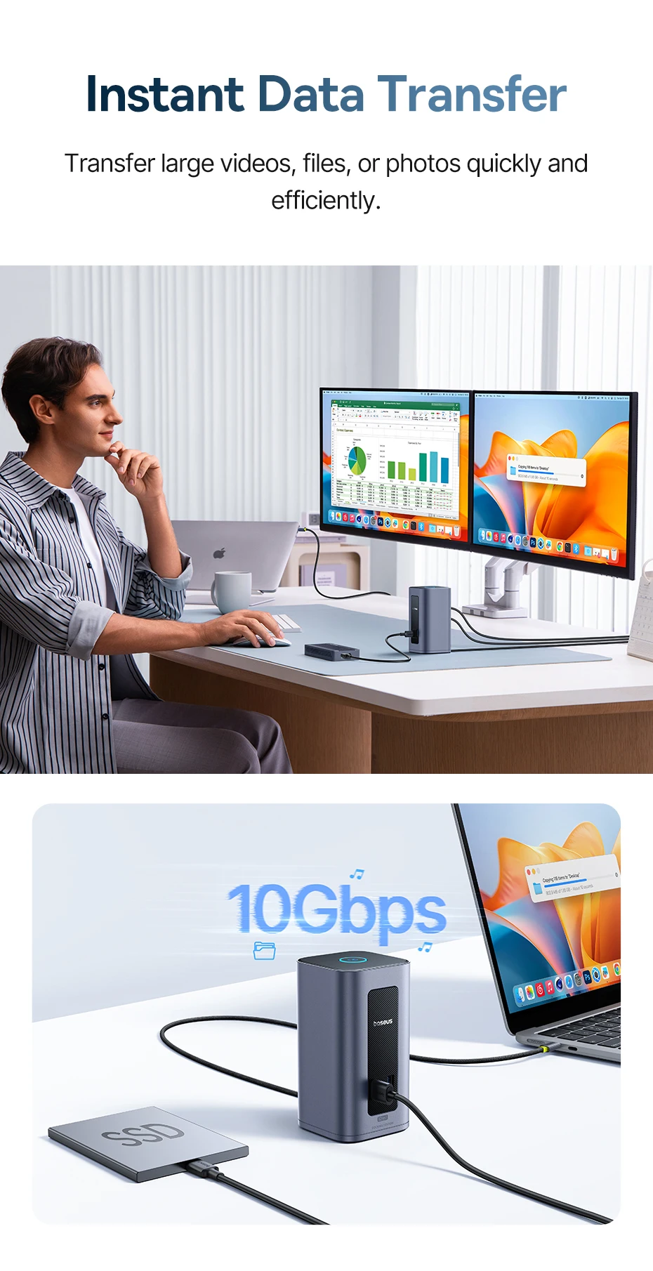 Baseus USB C HUB for Mac 12-in-1 DisplayPort HDMI 4K@60Hz MST Display for macOS Windows Docking Station USB 3.2 RJ45 PD 100W Hub