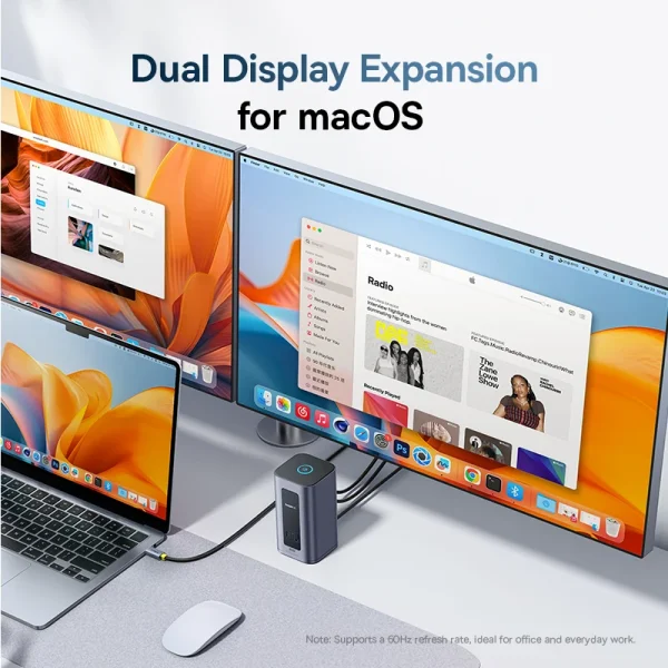 Baseus 12-in-1 USB C Docking Station for Mac Dual DisplayPort HDMI 4K@60Hz 100W PD Hub - Image 2
