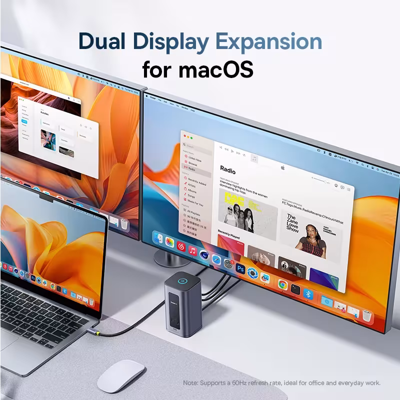 Baseus 12-in-1 USB C Docking Station for Mac Dual DisplayPort HDMI 4K@60Hz 100W PD Hub Baseus 12-in-1 USB C Docking Station for Mac Dual DisplayPort HDMI 4K@60Hz 100W PD Hub - Image 2