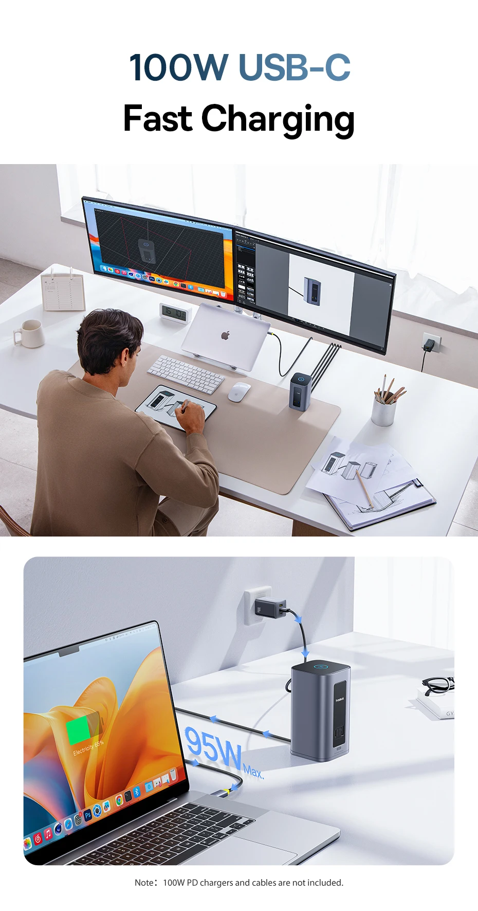 Baseus USB C HUB for Mac 12-in-1 DisplayPort HDMI 4K@60Hz MST Display for macOS Windows Docking Station USB 3.2 RJ45 PD 100W Hub