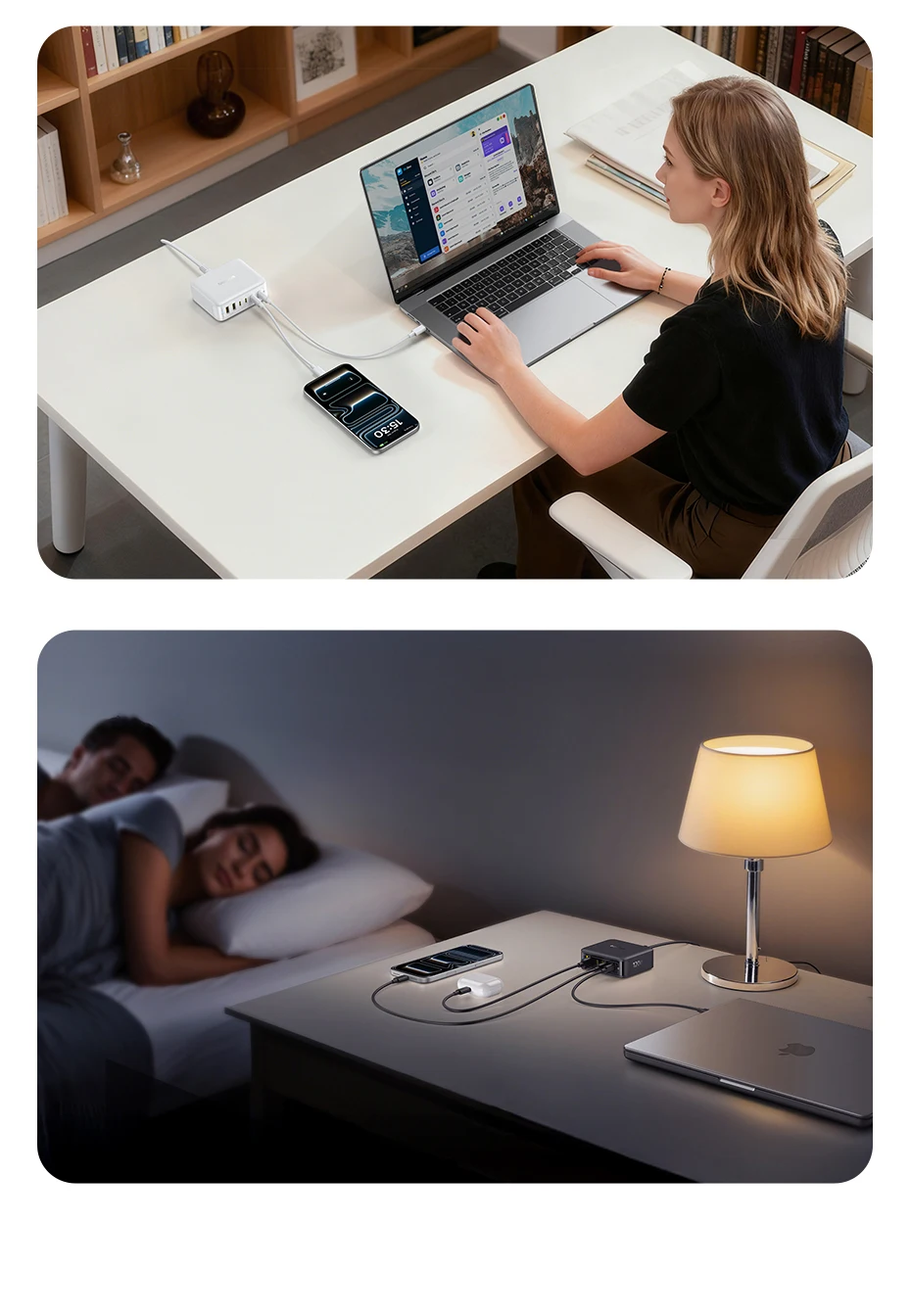 Baseus 120W Desktop Charger Laptop Fast Charger 6 in 1 Charger For iPhone 17 16 15 14 Pro Max Samsung iPad Quick Charger GaN