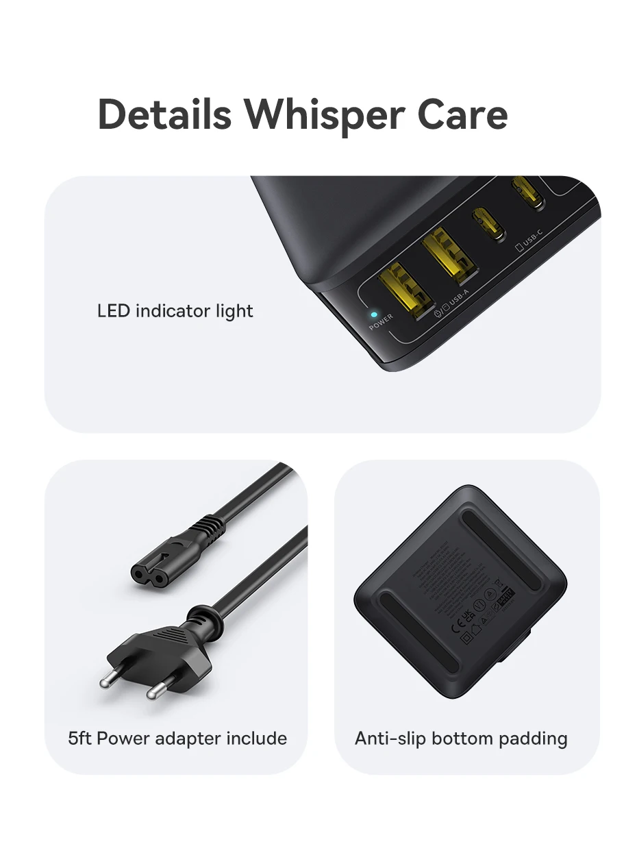 Baseus 120W Desktop Charger Laptop Fast Charger 6 in 1 Charger For iPhone 17 16 15 14 Pro Max Samsung iPad Quick Charger GaN