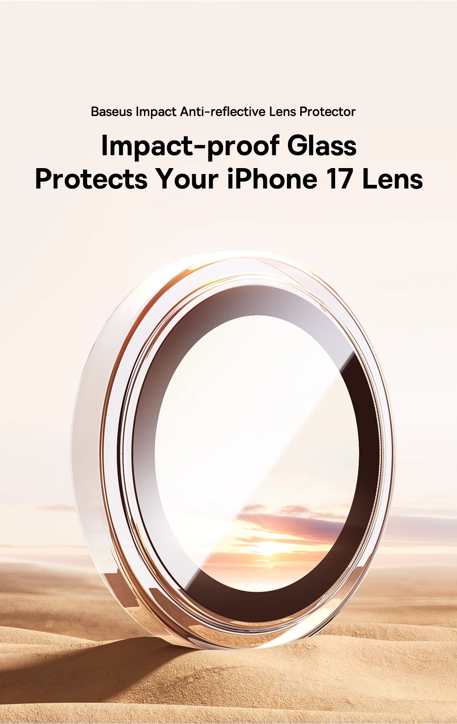 Baseus Lens Screen Protectors for iPhone 17 Pro Max 17 Air 17 Pro Anti-Reflection Clear Display Corning Tempered Glass Lens Film