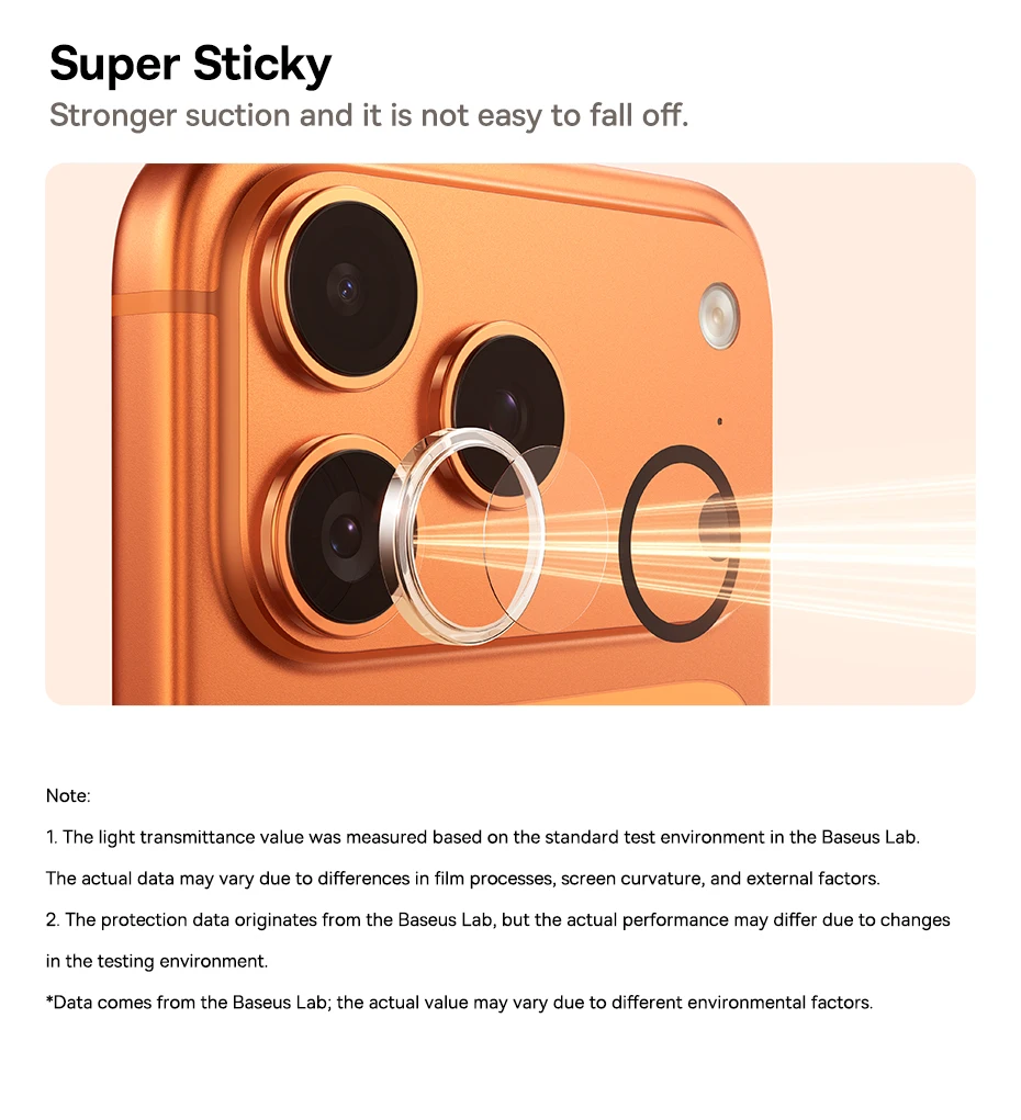 Baseus Lens Screen Protectors for iPhone 17 Pro Max 17 Air 17 Pro Anti-Reflection Clear Display Corning Tempered Glass Lens Film