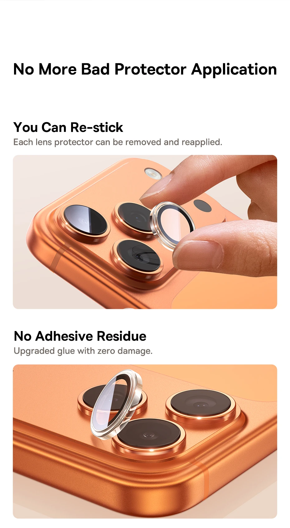 Baseus Lens Screen Protectors for iPhone 17 Pro Max 17 Air 17 Pro Anti-Reflection Clear Display Corning Tempered Glass Lens Film