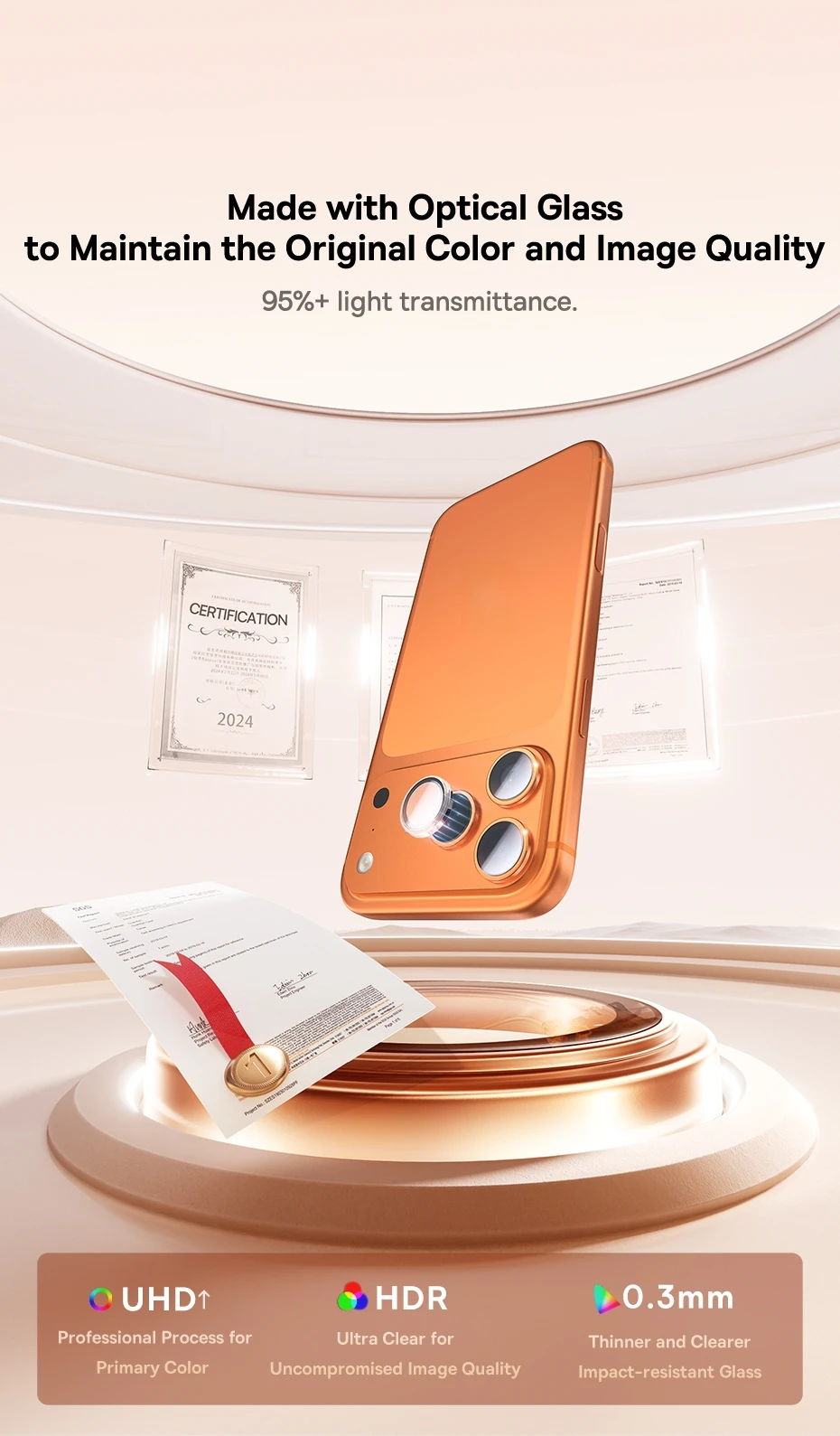 Baseus Lens Screen Protectors for iPhone 17 Pro Max 17 Air 17 Pro Anti-Reflection Clear Display Corning Tempered Glass Lens Film