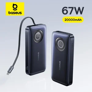Baseus EnerCore CR11 Power Bank 20000mAh 67W with Built-In Retractable USB-C Cable