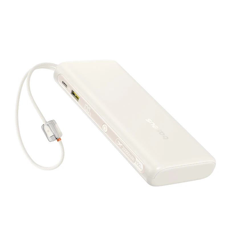 Baseus 20000mAh 100W Power Bank Built-In Dual USB-C Cable Fast Charging Digital Display Power Bank For iPhone 17 Pro Max Samsung Baseus 20000mAh 100W Power Bank Built-In Dual USB-C Cable Fast Charging Digital Display Power Bank For iPhone 17 Pro Max Samsung