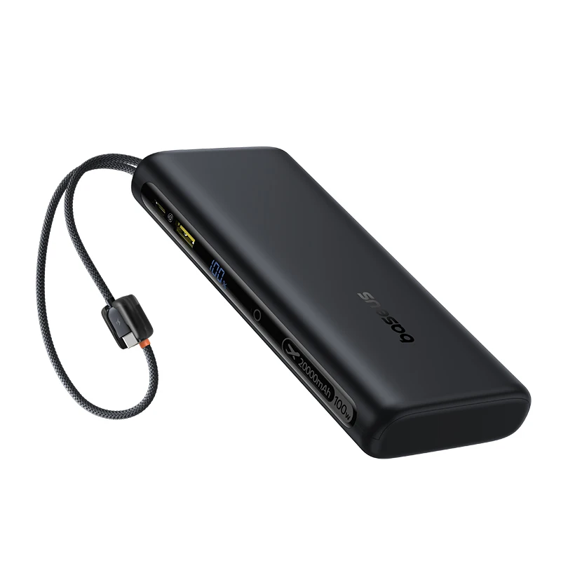 Baseus 20000mAh 100W Power Bank Built-In Dual USB-C Cable Fast Charging Digital Display Power Bank For iPhone 17 Pro Max Samsung Baseus 20000mAh 100W Power Bank Built-In Dual USB-C Cable Fast Charging Digital Display Power Bank For iPhone 17 Pro Max Samsung