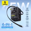 Baseus PicoGo AG11 45W GaN Universal Travel Adapter 6-in-1 with Retractable Cable