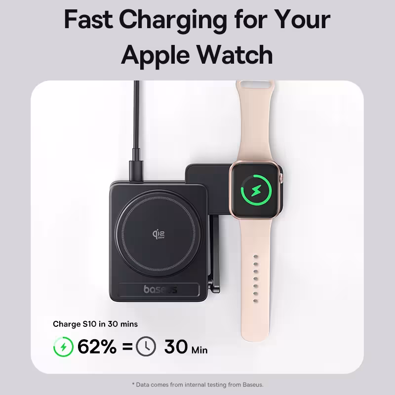 Baseus PicoGo AF21 Qi2.2 25W 3-in-1 Magnetic Wireless Charger Foldable For iPhone 16 15 Apple Watch AirPods Baseus PicoGo AF21 Qi2.2 25W 3-in-1 Magnetic Wireless Charger Foldable For iPhone 16 15 Apple Watch AirPods - Image 5
