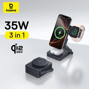 Baseus PicoGo AF21 Qi2.2 25W 3-in-1 Magnetic Wireless Charger Foldable For iPhone 16 15 Apple Watch AirPods