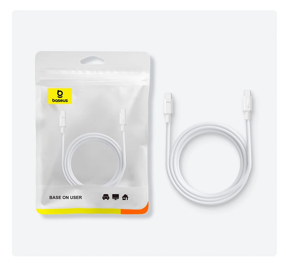 Baseus 240W Cable Type-C Fast Charging Data Cable USB-C to USB-C Graphene PD QC Quick For MacBook Pro For iPhone 17 16 Samsung Baseus 240W Cable Type-C Fast Charging Data Cable USB-C to USB-C Graphene PD QC Quick For MacBook Pro For iPhone 17 16 Samsung