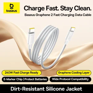 Baseus Graphene 2 Fast Charging Cable 240W USB-C to USB-C Dirt-Resistant