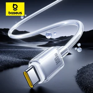 Baseus Crystal 100W Fast Charging Data Cable USB-A to USB-C For CarPlay iPhone 15 16 17